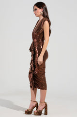 I DO WHAT I WANT METALLIC MIDI DRESS