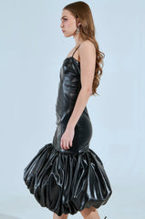 PHOEBE BUBBLE MIDI DRESS IN PU