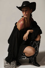 CHLOE MESH OFF THE SHOULDER MINI DRESS