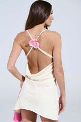 FLOWER POWER SATIN MINI DRESS