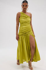 LIFE OF THE PARTY SATIN MIDI DRESS