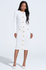 SOMEWHERE ON A BOAT BANDAGE MIDI DRESS