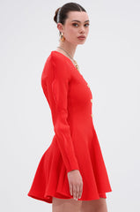 COOLEST ON THE BLOCK MINI DRESS IN RED