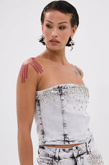 FEELING FREE GREY DENIM CORSET