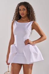 DERBY DAYS BANDAGE MINI DRESS IN WHITE