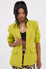 IRIS BLAZER IN CHARTREUSE