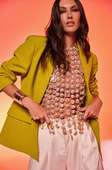 IRIS BLAZER IN CHARTREUSE