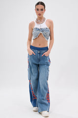 CHICAGO ATHLETICS DENIM TRACK PANTS