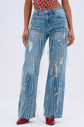 DRIPPING IN JEWELS RELAXED FIT DENIM JEANS