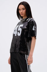 GUESS THE NUMBER SEQUIN JERSEY