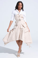 STROLLIN DOWN SOHO CARGO MIDI DRESS