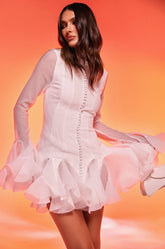 HOURS IN SILENCE RUFFLED MINI DRESS