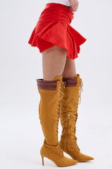 JANEY MICRO MINI RUFFLE SKIRT IN RED