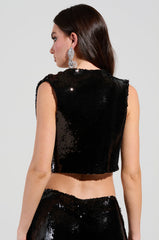 PARTY IN THE CITY CROP TOP IN BLACK