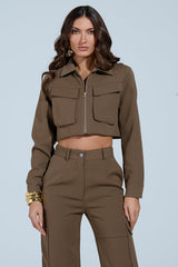 TAKE IT EASY CARGO BOMBER IN TAUPE