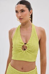 HOLLYWOOD SLINKY TEXTURED BRALETTE IN GREEN