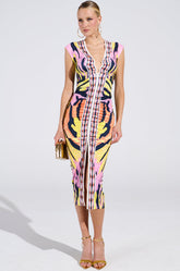 MARIA PRINTED MIDI DRESS