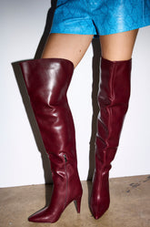 AZALEA WANG BEAUCOUP BURGUNDY OVER THE KNEE BOOT