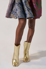 AZALEA WANG BILHA GOLD SPLIT TOE CHUNKY BOOTIE