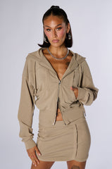 TOO GOOD FOR YOU ZIP UP SWEATSHIRT