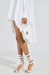 AZALEA WANG CHERELL WHITE GLADIATOR SANDAL STILETTO