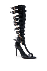 AZALEA WANG CHRELLI BLACK OVER THE KNEE SANDAL