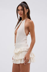 SUMMATIME FINE RUFFLE MINI DRESS