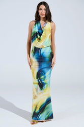 NOT IN THE MOOD PRINTED MAXI DRESS