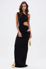 ONLY ME CUT-OUT MIDI DRESS IN BLACK