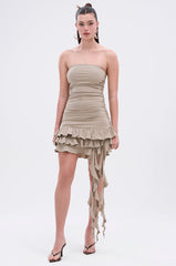 COME MY WAY RUFFLE MINI DRESS