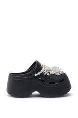 AZALEA WANG DAVIES BLACK PEARL RHINESTONE FLAT