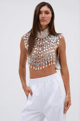 CLEOPATRA RHINESTONE CHAIN TOP