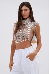 CLEOPATRA RHINESTONE CHAIN TOP