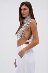 CLEOPATRA RHINESTONE CHAIN TOP