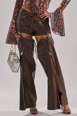 WANNA BE FAUX LEATHER CHAPS