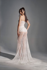 TROUBLES HERE LACE MAXI DRESS IN WHITE
