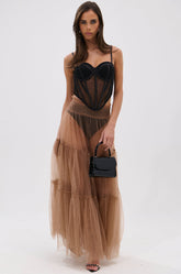 CLASSY POLKA DOT MAXI SKIRT