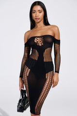 STAY IN YOUR LANE SEAMLESS MIDI DRESS