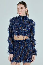 CRAZY FOR YOU FRINGE LONG SLEEVE TOP