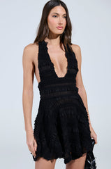 THIS IS WHAT I WANT SLINKY HALTER DRESS IN BLACK
