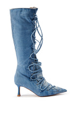AZALEA WANG EMMALINE DENIM STILETTO BOOT