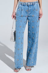 TAKE ME OUT RHINESTONE DENIM JEANS