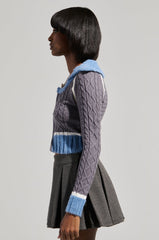 QUEEN OF MY OWN WORLD CROPPED ZIP UP SWEATER