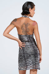 RUMOR HAS IT MESH PRINTED MINI DRESS