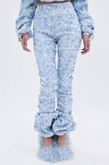 FLORAL LIFE DENIM STACKED PANT