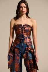 ELEGANT VIBES BROCADE CORSET TOP