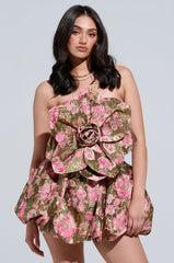 WILD CHILD BROCADE MINI DRESS