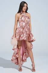 SAMANTHA BROCADE HI LOW DRESS