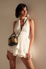 SUMMER'S AROUND THE CORNER EYELET MINI DRESS