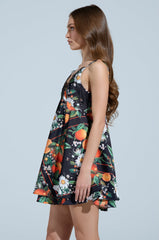 TROPICAL GETAWAY SATIN MINI DRESS